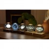 Φωτιστικό Gingo 3D Κρόνος Από Κρύσταλλο σε Ξύλινη Βάση Amber Crystal Light Saturn Δώρα Γραφείου